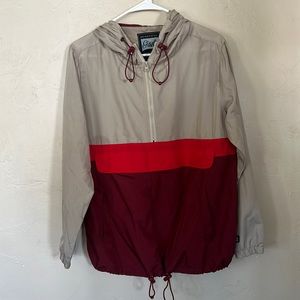 Beautiful Giant Color Block Windbreaker Hooded Jacket